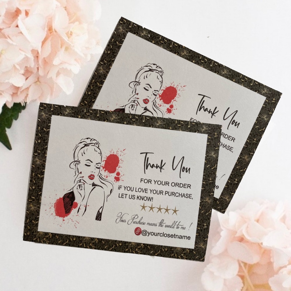 Poshmark Thank you Business Card, Packaging Custom Thank You Cards